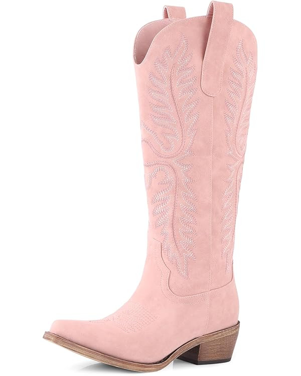 FancyQueen Cowboy Boots for Women Western Heel Cowgirl Boots Women Wide Calf Zipper Western Class... | Amazon (US)