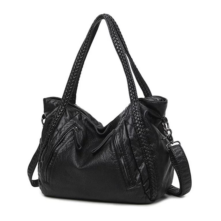 Sexy Dance Handbag and Purse for Women, Slouchy Hobo Bags PU Leather Shoulder Crossbody Bag Black... | Walmart (US)