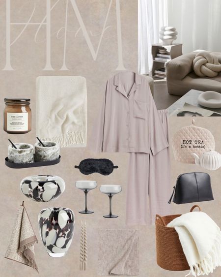 𝐻𝑀 𝐻𝑜𝓂𝑒 

Satin pajamas, linen blend tea cozy, wool blend throw, toiletry bag, travel, home, champagne coup, kitchen, scented candle, linen blend tablecloth, glass bowl, decor, marble salt and pepper bowls, glass tea light holder, small glass vase, marble bowls and trays, metal tray, area rug, porcelain coasters, Hermes coaster dupe, hand towel, fringe throw, living room, bedroom, apartment, interior, housewarming, gifts, sleep mask

#LTKstyletip #LTKGiftGuide #LTKhome