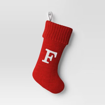Knit Monogram Christmas Stocking Red F - Wondershop™ | Target