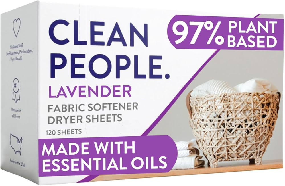 The Clean People Fabric Softener Sheets - Dryer Sheets - Softens & Removes Static - Vegan Laundry... | Amazon (US)