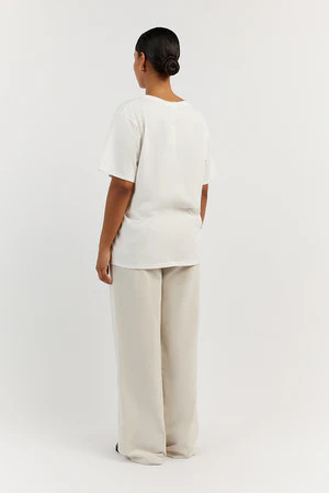 CHARLOTTE OFF WHITE CREW NECK TEE | DISSH