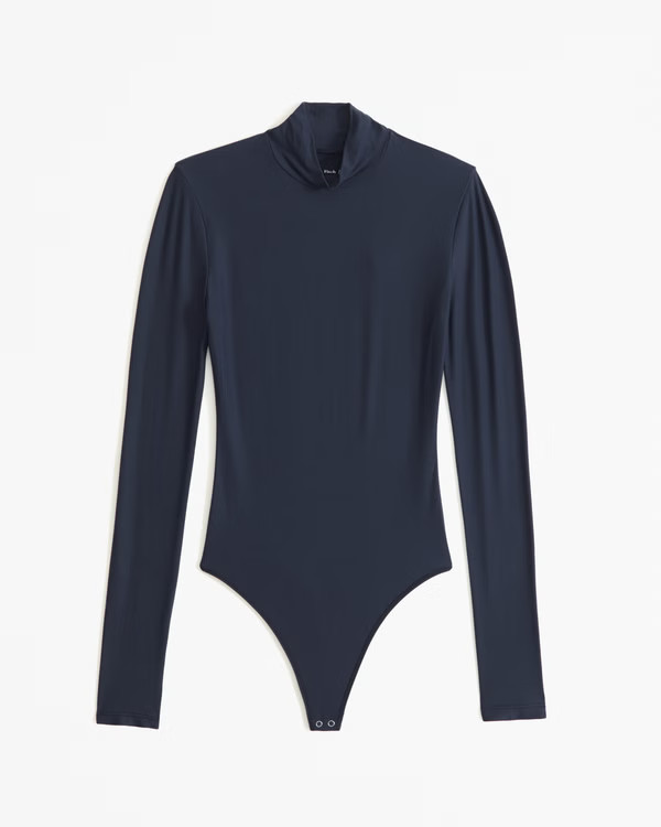 Soft Matte Seamless Long-Sleeve Mockneck Bodysuit | Abercrombie & Fitch (US)