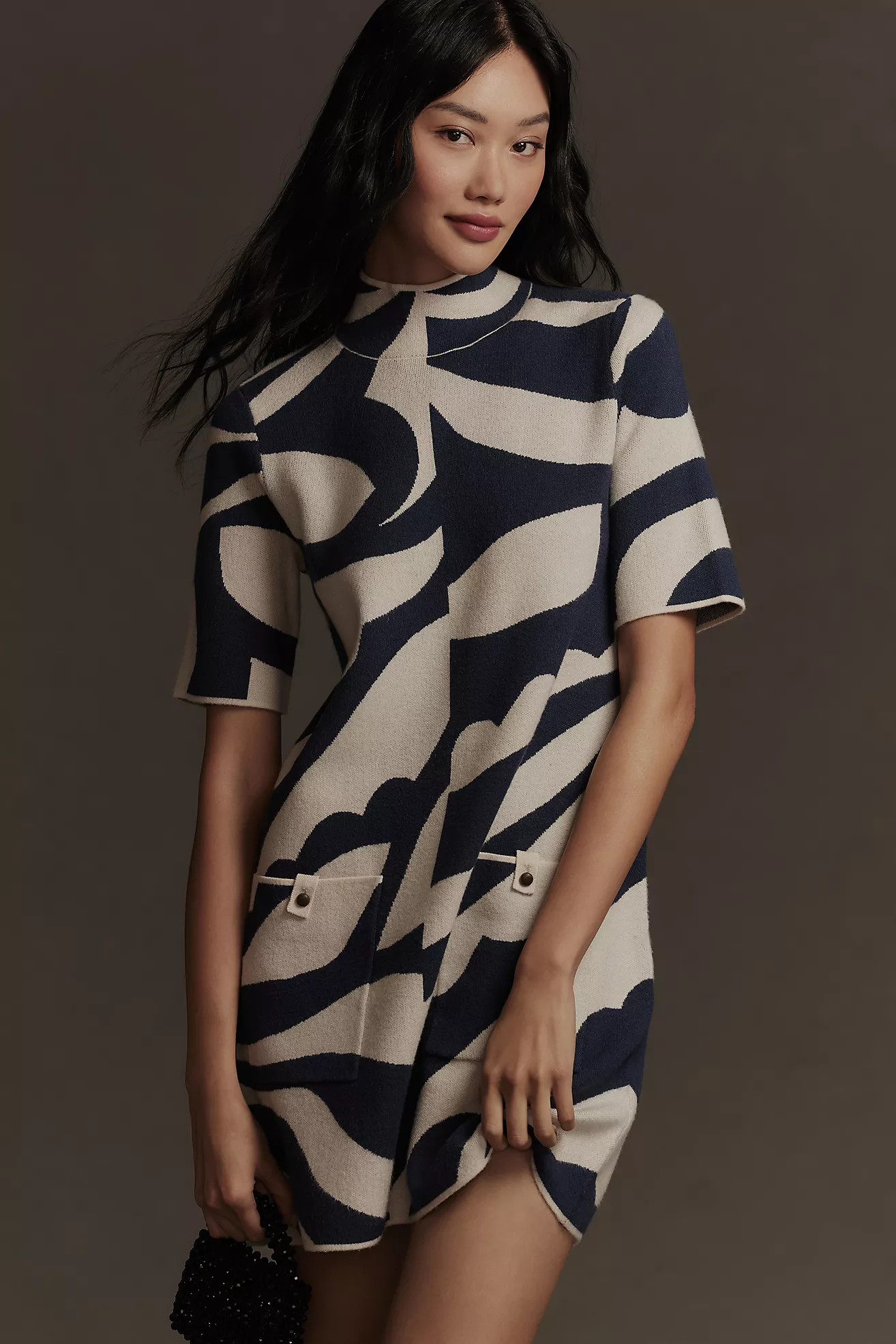 The Annalise Mock-Neck Mini Sweater Dress by Maeve | Anthropologie (US)