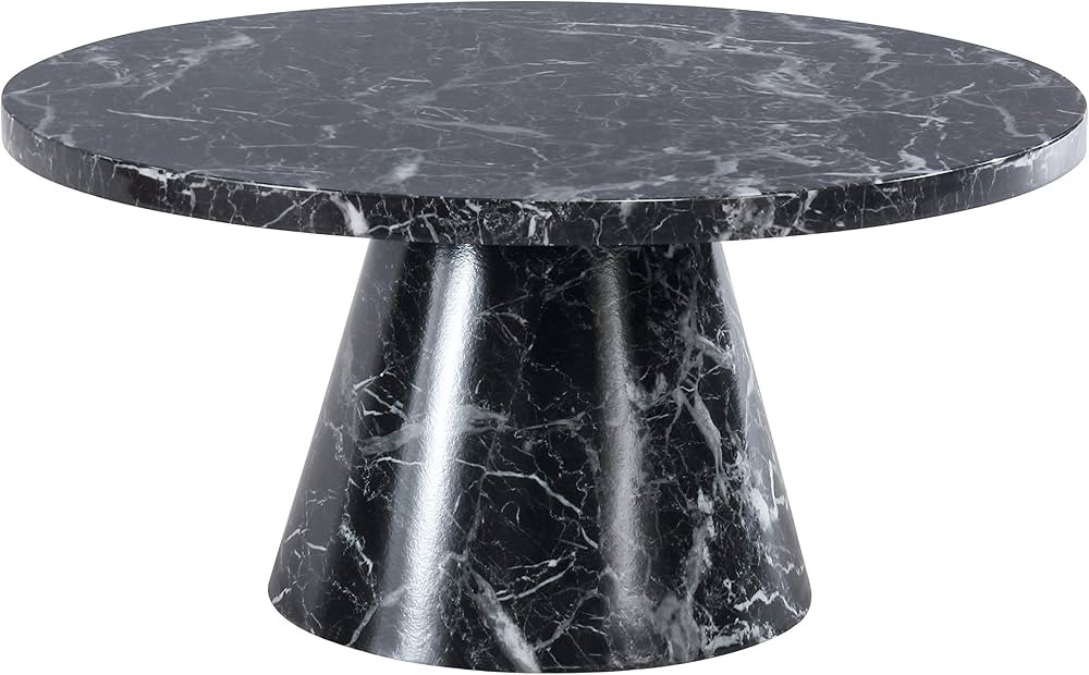 Meridian Furniture Omni Collection Modern | Contemporary Round Faux Marble Coffee Table, 36" W x ... | Amazon (US)
