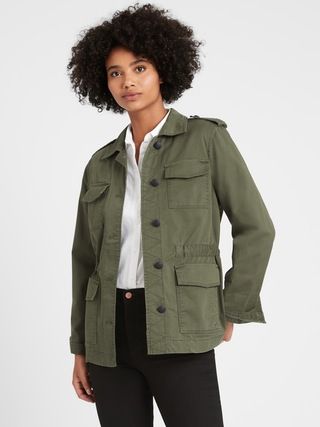 Petite Twill Utility Jacket | Banana Republic (US)