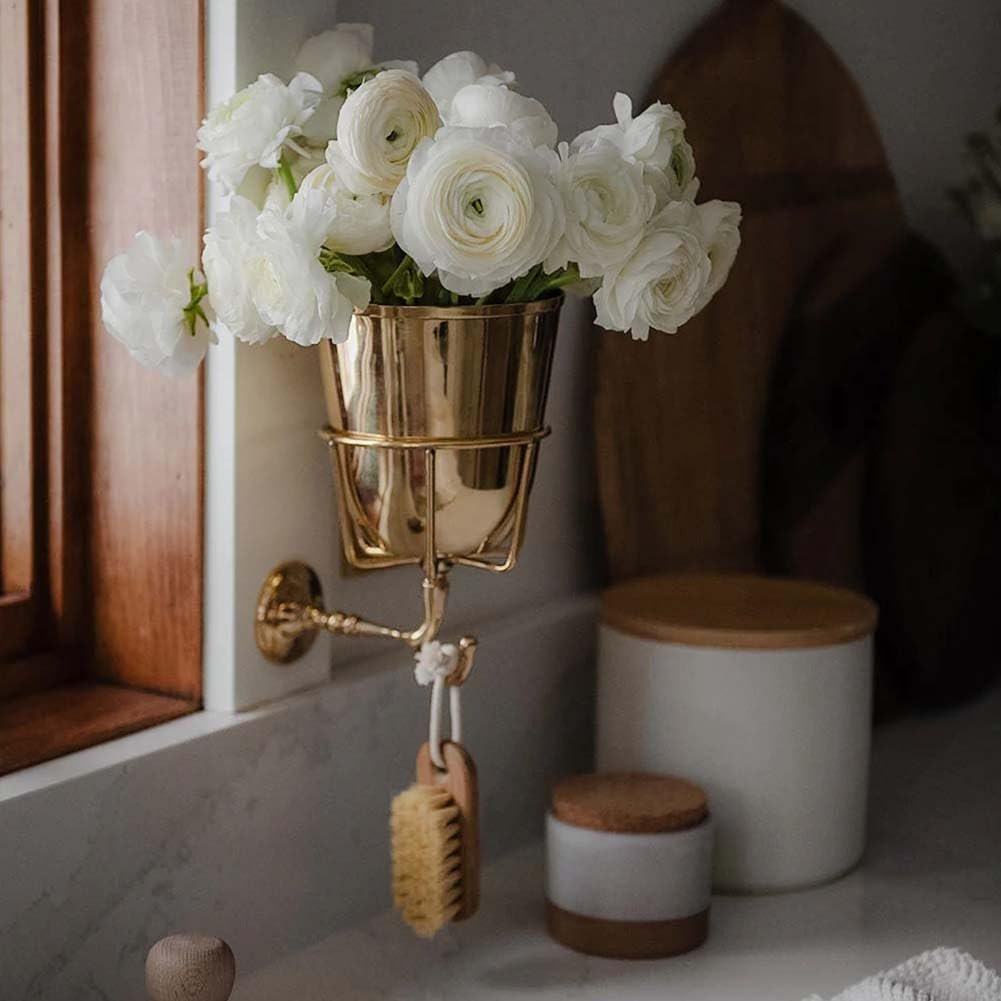 Opal Wall Vessel, Wall Mounted Brass Container Vase, Handcrafted Vintage Multi-Function Hanging O... | Walmart (US)