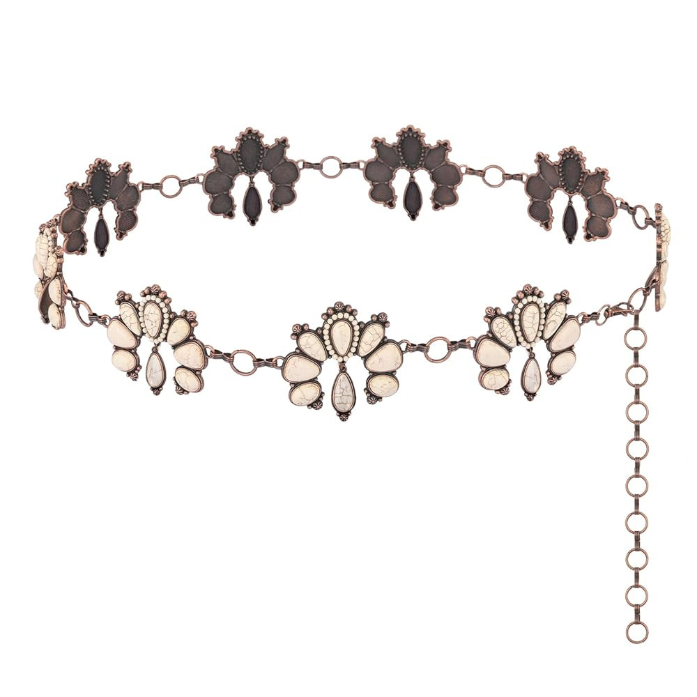 Montana West Rustic Couture's Large Western Concho Metal Belts for Women Cowgirl | Amazon (US)