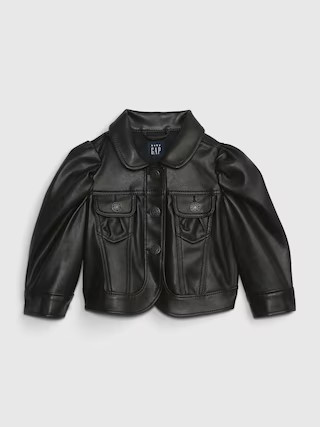 Baby Puff Sleeve Faux-Leather Jacket | Gap (US)