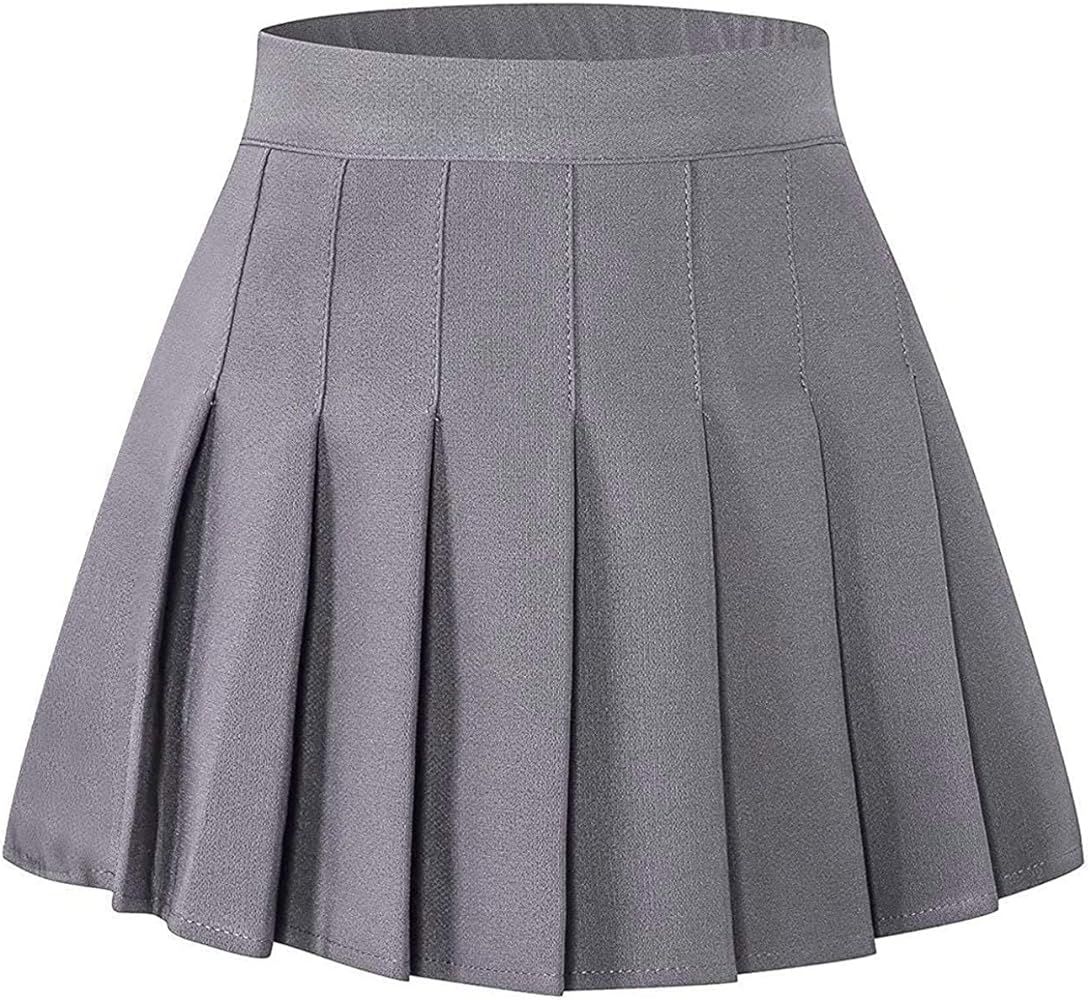 SANGTREE Women's Pleated Mini Skirt with Comfy Casual Stretchy Band Skater Skirt, US XS - US 4XL | Amazon (US)