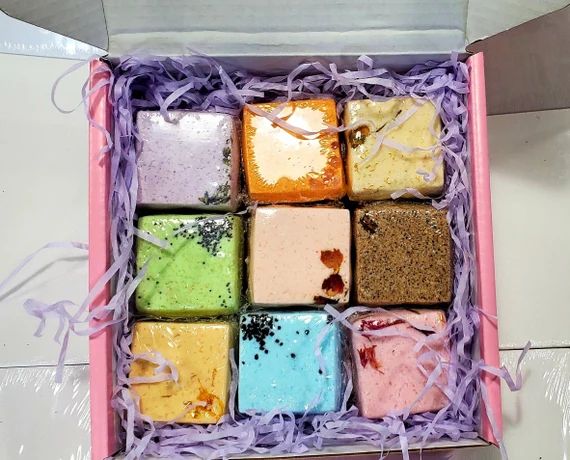 Bath Bombs Set of 9 Gift Box | Vegan, Organic Ingredients | Aromatherapy Bath Fizzies  | Bath Mel... | Etsy (US)