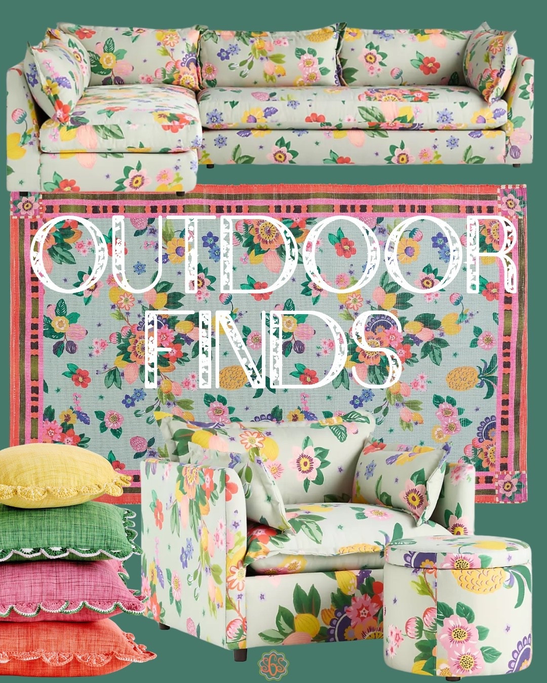OUTDOOR FINDS that feel like a southern garden party 🌸🍋✨

This floral moment is giving bold, happy, and anything but boring — from the statement sofa to the layered pillows and that pop-of-color rug 😍 Perfect for turning your patio into a vibrant, collected space that feels designer without the designer price tag.

Think: sweet tea on the table, string lights overhead, and a space you never want to leave 💗

Shop all my favorite pieces below 👇🏼 #LTKHome #OutdoorLiving #ColorfulHome #SouthernStyle

#LTKSeasonal #LTKHome #LTKdayinmylife