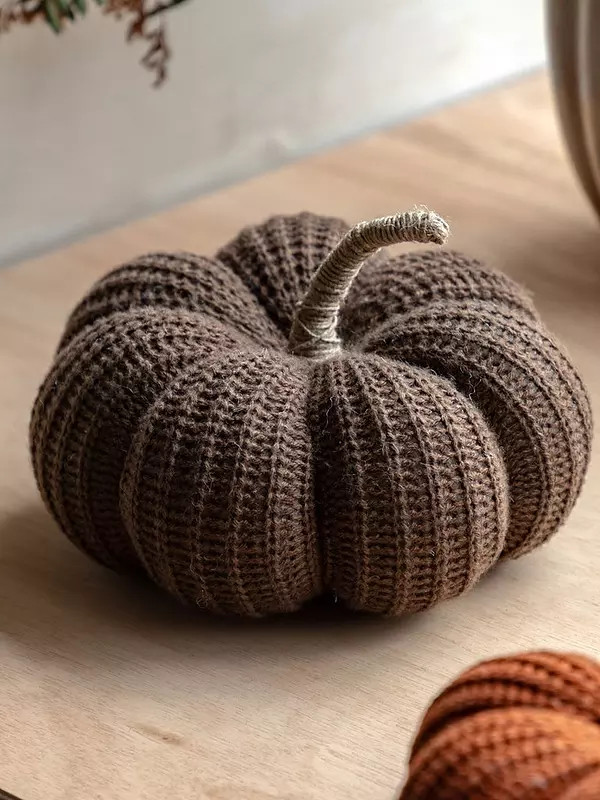 Gallery Direct Autumn Knitted Pumpkin Brown 170x80mm | Very (UK)