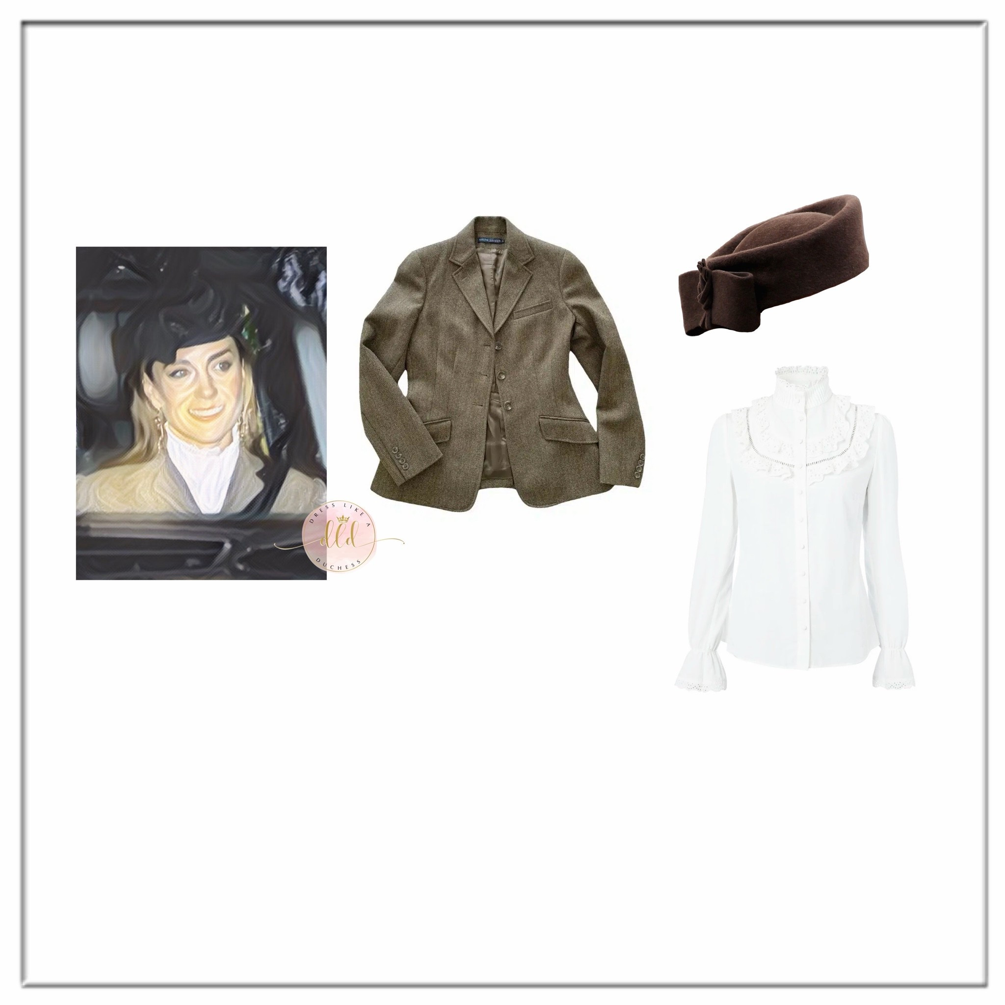 8/23/26 Kate Middleton at Balmoral in Ralph Lauren vintage jacket and Holland Cooper Audley blouse