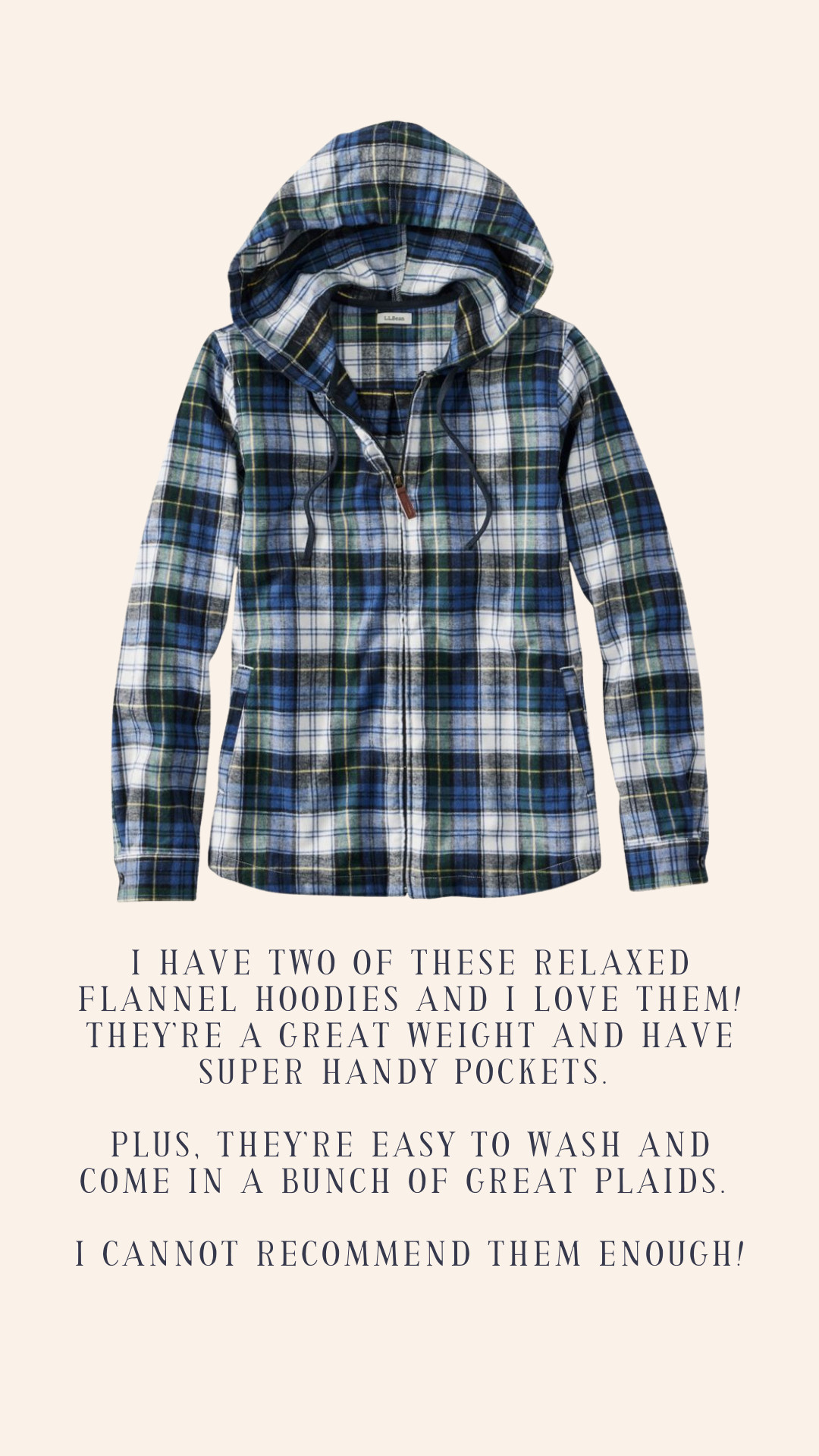 I have two of these relaxed flannel hoodies from LL Bean and I LOVE them! They’re a great weight and have super handy pockets. Plus, they’re easy to wash and come in a bunch of great plaids. I cannot recommend them enough! 

 #LTKSeasonal #LTKPetite #LTKFindsUnder100