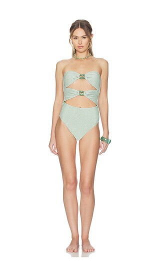 DEVON WINDSOR Amii Lurex One Piece in Mint. - size S | Revolve Clothing (Global)