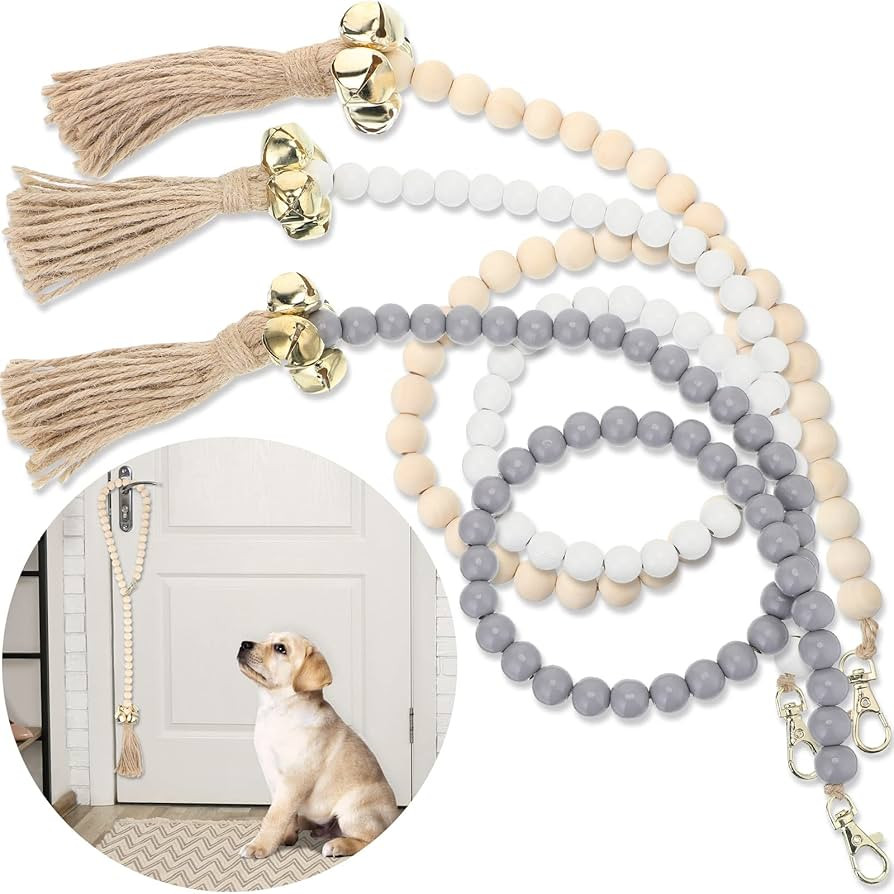 3 Pcs Hanging Dog Bell for Door Potty Training Decorative Dog Door Bells Wooden Beads Adjustable ... | Amazon (US)