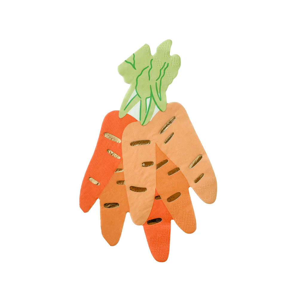 Bunnies In The Garden Carrot Bunch Large Napkins | Shop Sweet Lulu