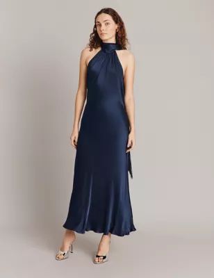 Satin Halter Neck Maxi Column Dress | Marks & Spencer (UK)