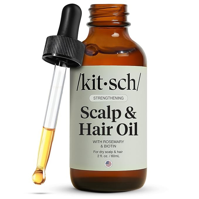 Kitsch Rosemary Oil for Hair Growth – Pre-Wash Hair Oil with Castor, Biotin, Jojoba – Hair Ca... | Amazon (US)
