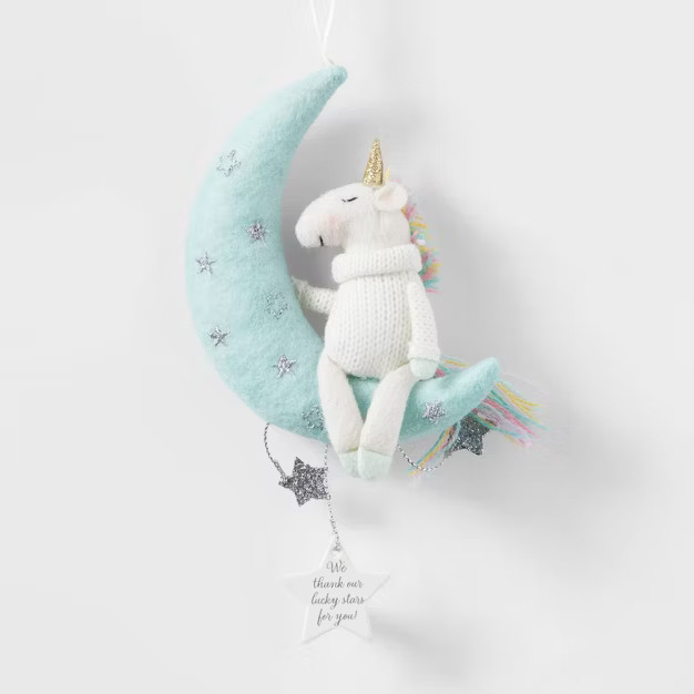 Plush Unicorn 'We Thank Our Lucky Stars For You' Christmas Tree Ornament - WondershopT... | Target