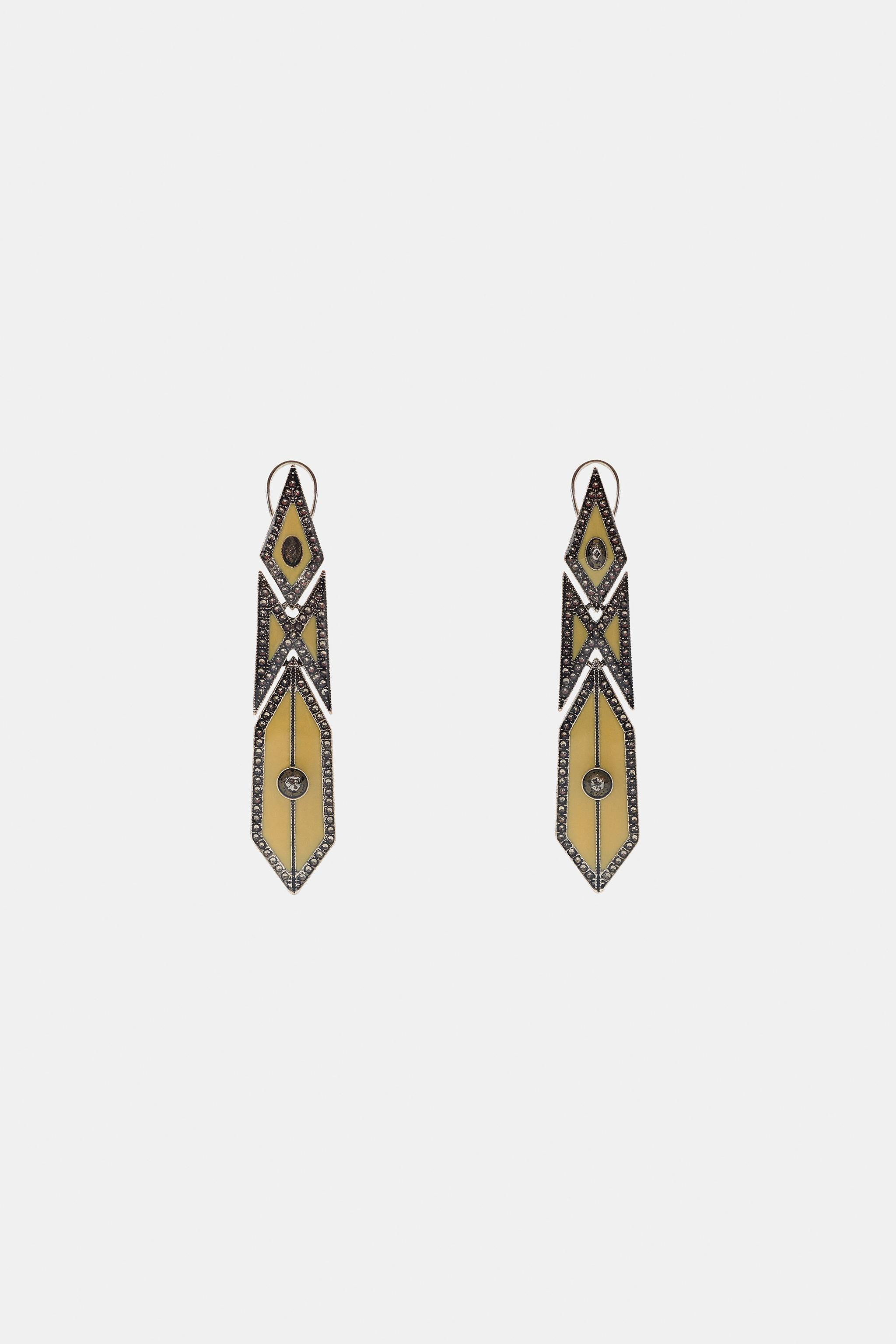 GEOMETRIC SPARKLY EARRINGS | Zara US