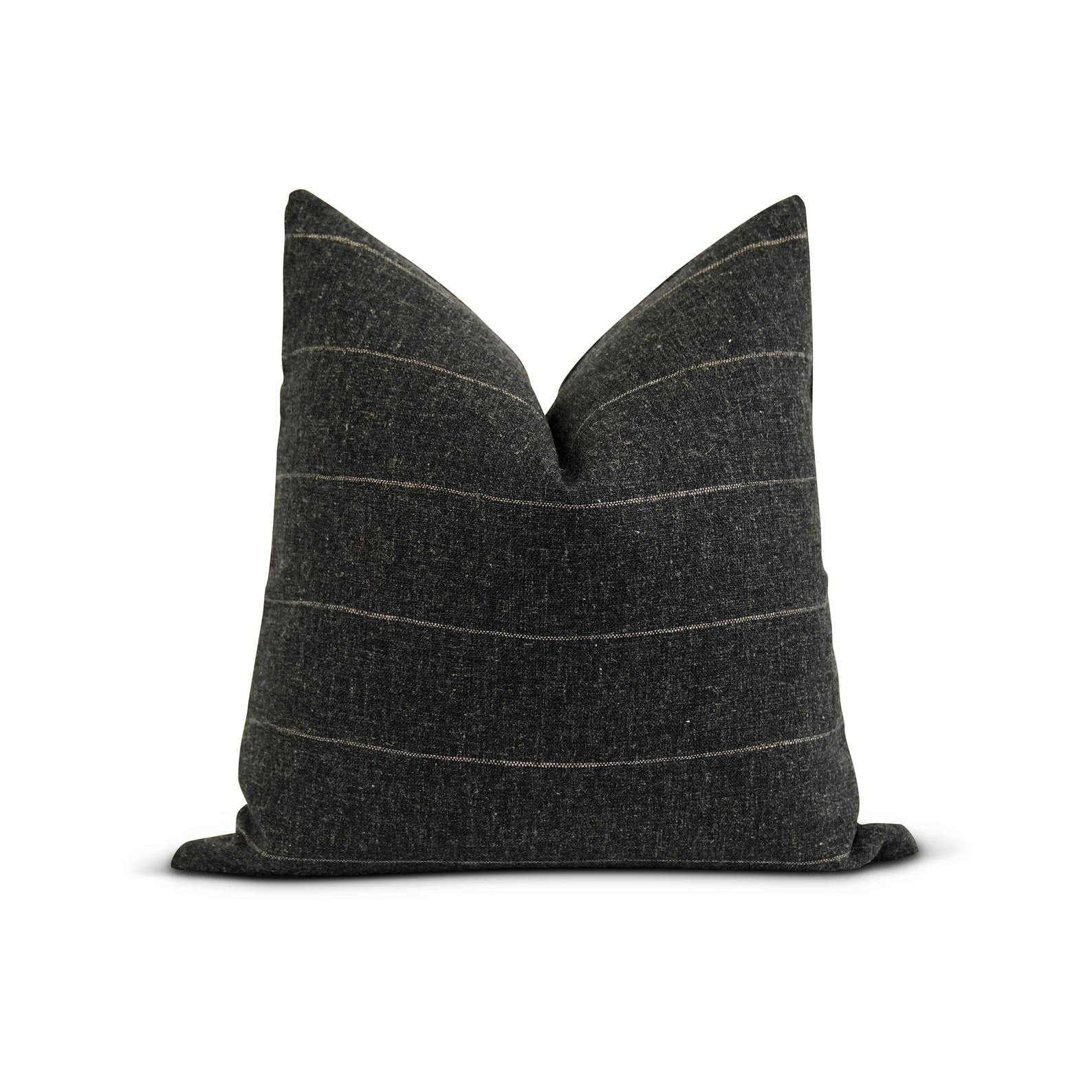 18 20 22 Charcoal Striped Pillow Cover, Dark Gray and Tan Stripe Pillow Cover, Charcoal Gray Wove... | Etsy (US)