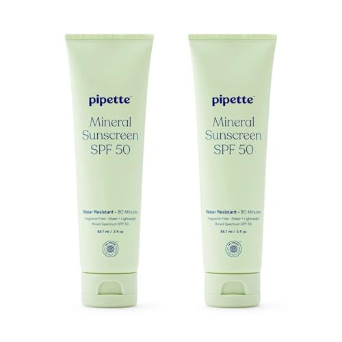 Pipette Fragrance Free Mineral Sunscreen SPF 50 Lotion, 3 Oz (Pack of 2) | Amazon (US)