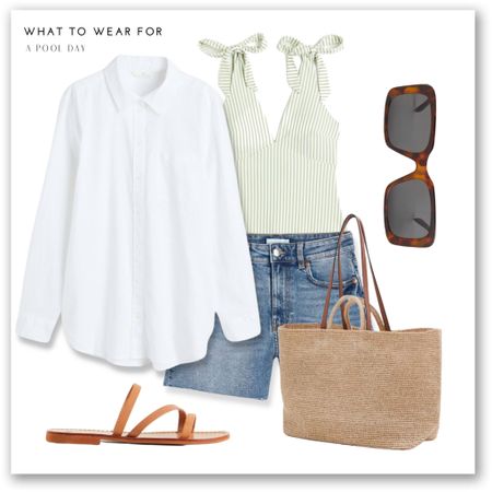 New in at H&M 🫶

Beach outfit, poolside look, linen shirt, swimsuit, denim shorts, woven tote bag, & other stories, tan sunglasses, sandals 

#LTKswim #LTKSeasonal #LTKeurope