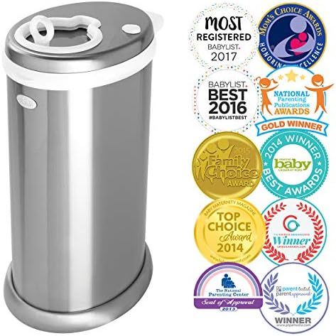 Ubbi Limited Edition, Money Saving, No Special Bag Required, Steel Odor Locking Diaper Pail, Chrome, | Amazon (CA)