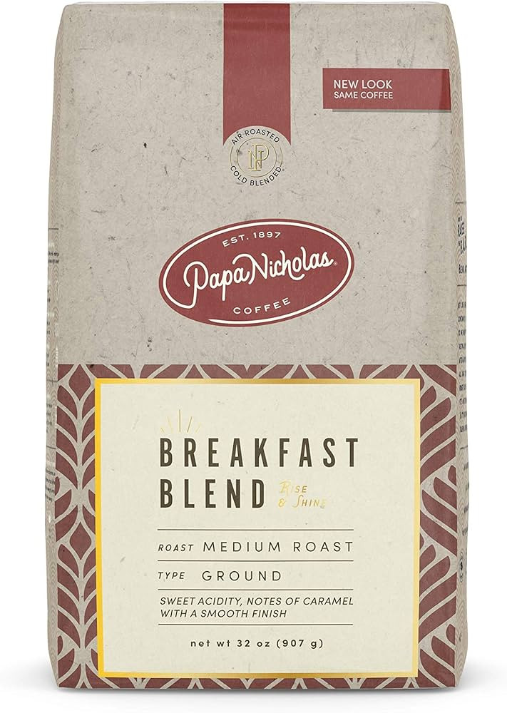 PapaNicholas Coffee Ground Coffee, Breakfast Blend, 2 Pound | Amazon (US)