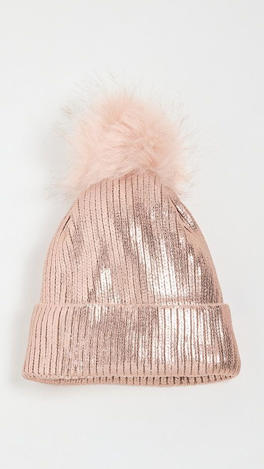 Metallic Hat with Pom Pom | Shopbop