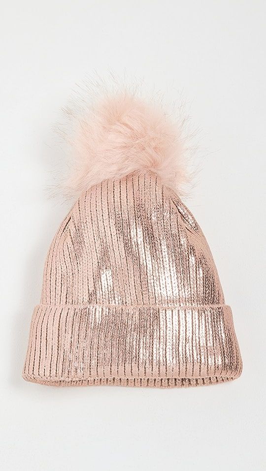 Metallic Hat with Pom Pom | Shopbop