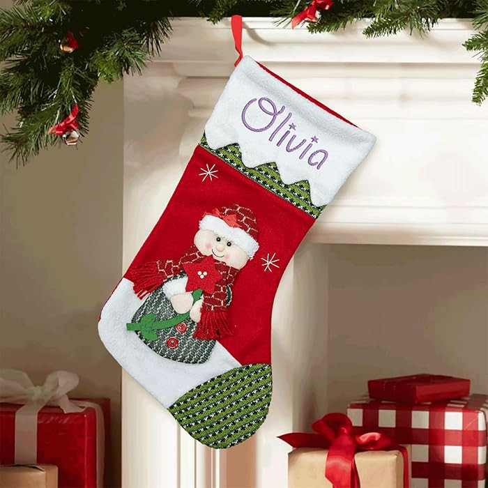 Personalized Christmas Stockings - Custom Christmas Stockings, 3D Plush Mrs.Claus Stocking, Embro... | Amazon (US)