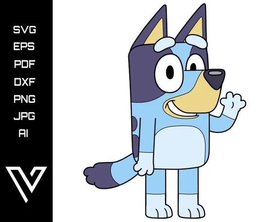 Bluey Heeler Puppy Dog Layered SVG Vector Bluey Dog Puppy Artwork Cricut Cut File Silhouette Clip... | Etsy (US)
