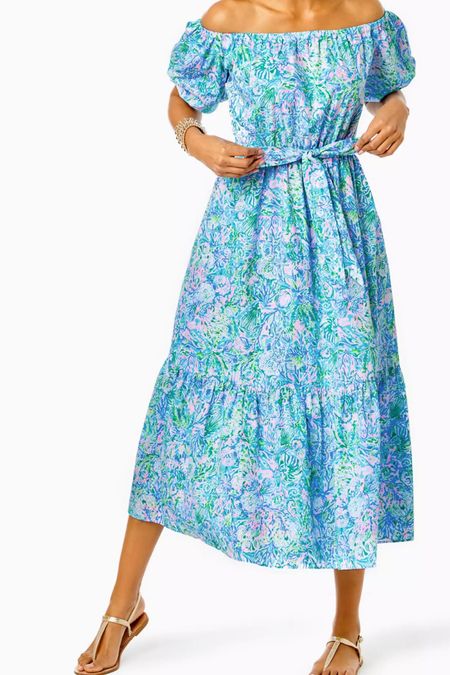 This off the shoulder maxi dress is perfect for spring! This dress hides a tummy and hides a belly pooch and is the perfect Easter dress! #easter #easteroutfit #essterdress

#LTKFind #LTKcurves