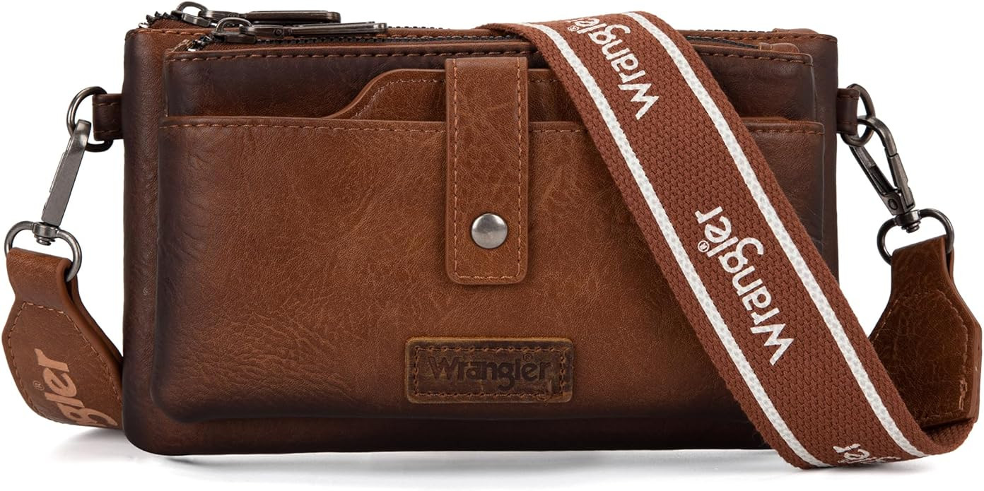 Wrangler Crossbody Bags for Women Multi-function Card Wallet with Double Layer Purse | Amazon (US)