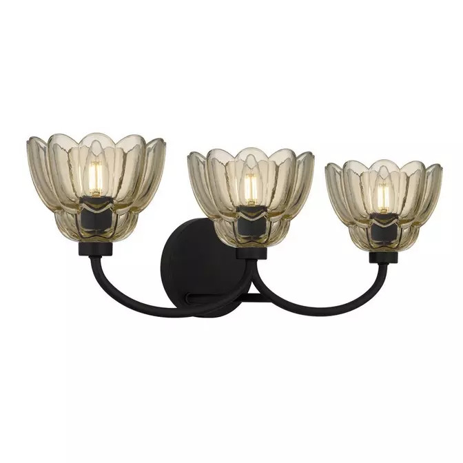 Scalloped Amber Glass Vanity Glass - 3 Light | Shades of Light