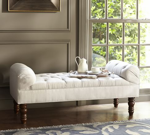 Lorraine Tufted Upholstered Queen Storage Bench | Pottery Barn (US)