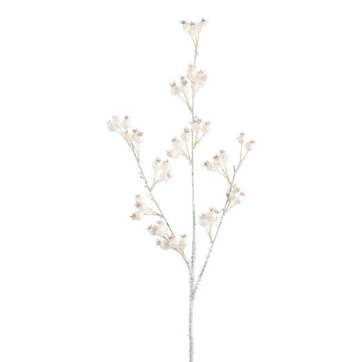 Pearlescent Ivory Faux Berries and Icy Glittered Silver Stem by World Market | World Market