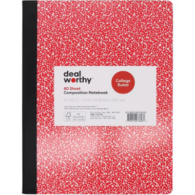 Composition Book College Ruled Red - Dealworthy™ | Target