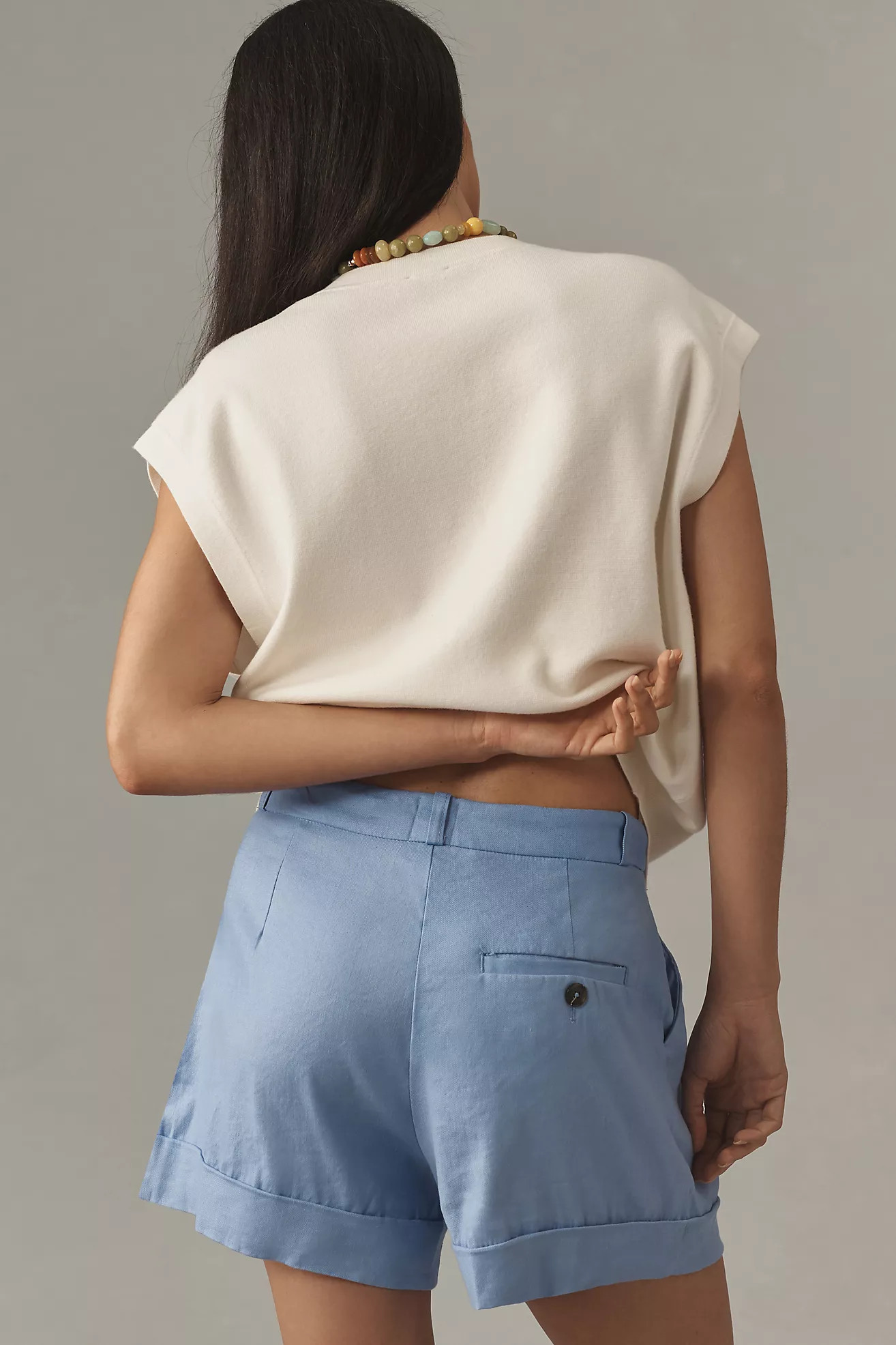 The Avery Pleated Linen Trouser Shorts by Maeve: Rolled Cuff Edition | Anthropologie (US)