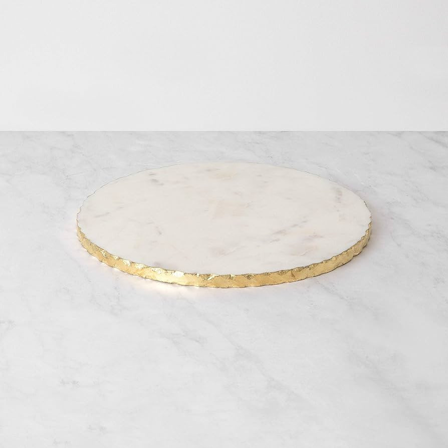 Natural Marble Cheese/Serving board with Golden Foiling - 11 Inch Dia | Amazon (US)