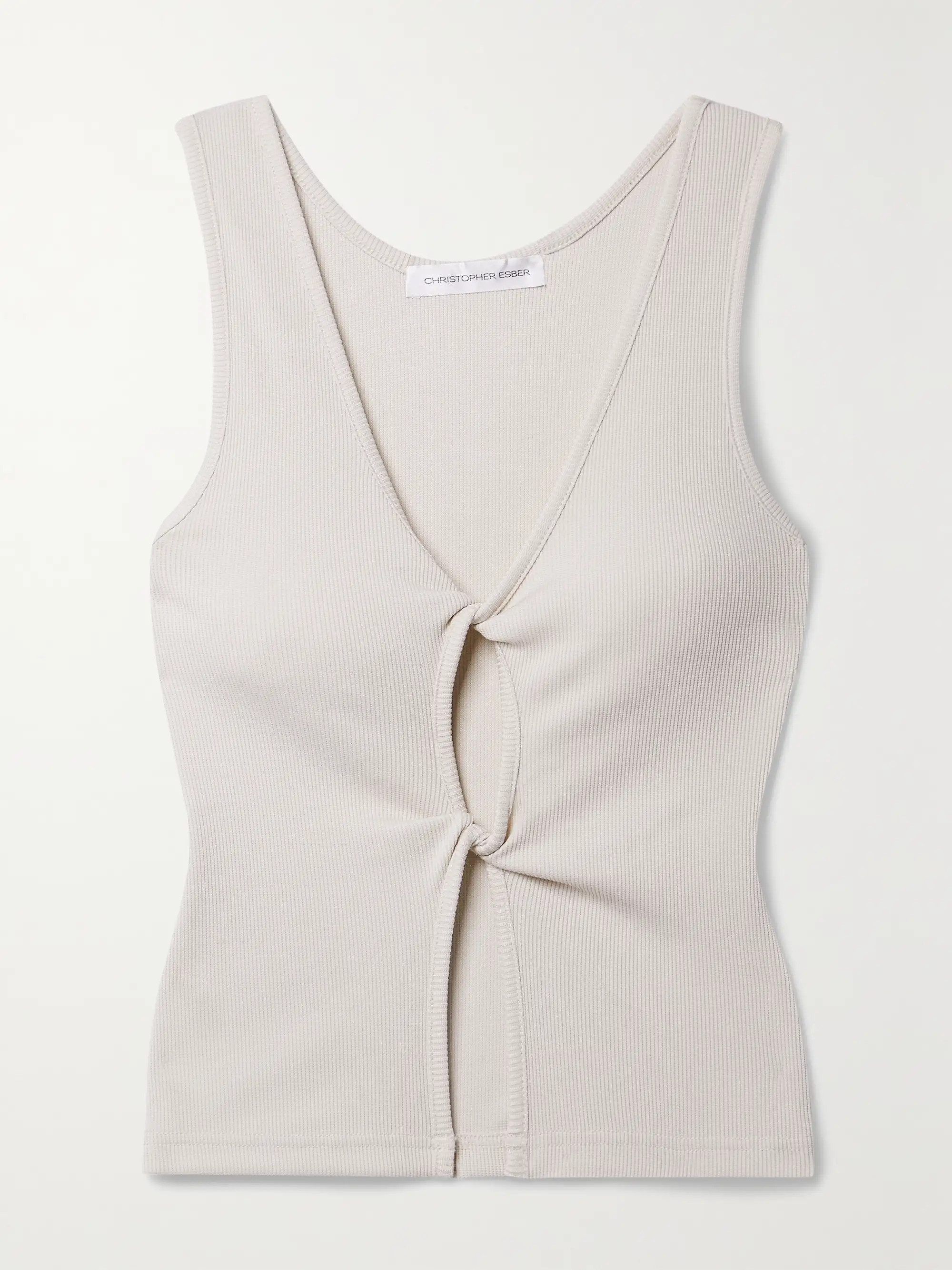 Cutout twist-front ribbed-knit tank | NET-A-PORTER (US)