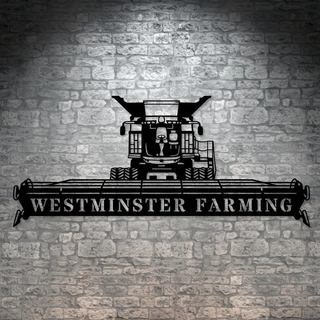 Personalized Combine Harvester Metal Sign. Custom Farmer Wall Decor Gift. Heavy Machinery Operato... | Etsy (US)