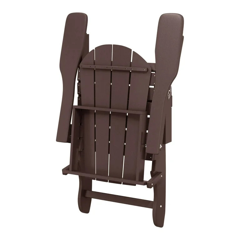 Westintrends Outdoor Folding HDPE Adirondack Chair, Patio Seat, Weather Resistant, Dark Brown | Walmart (US)