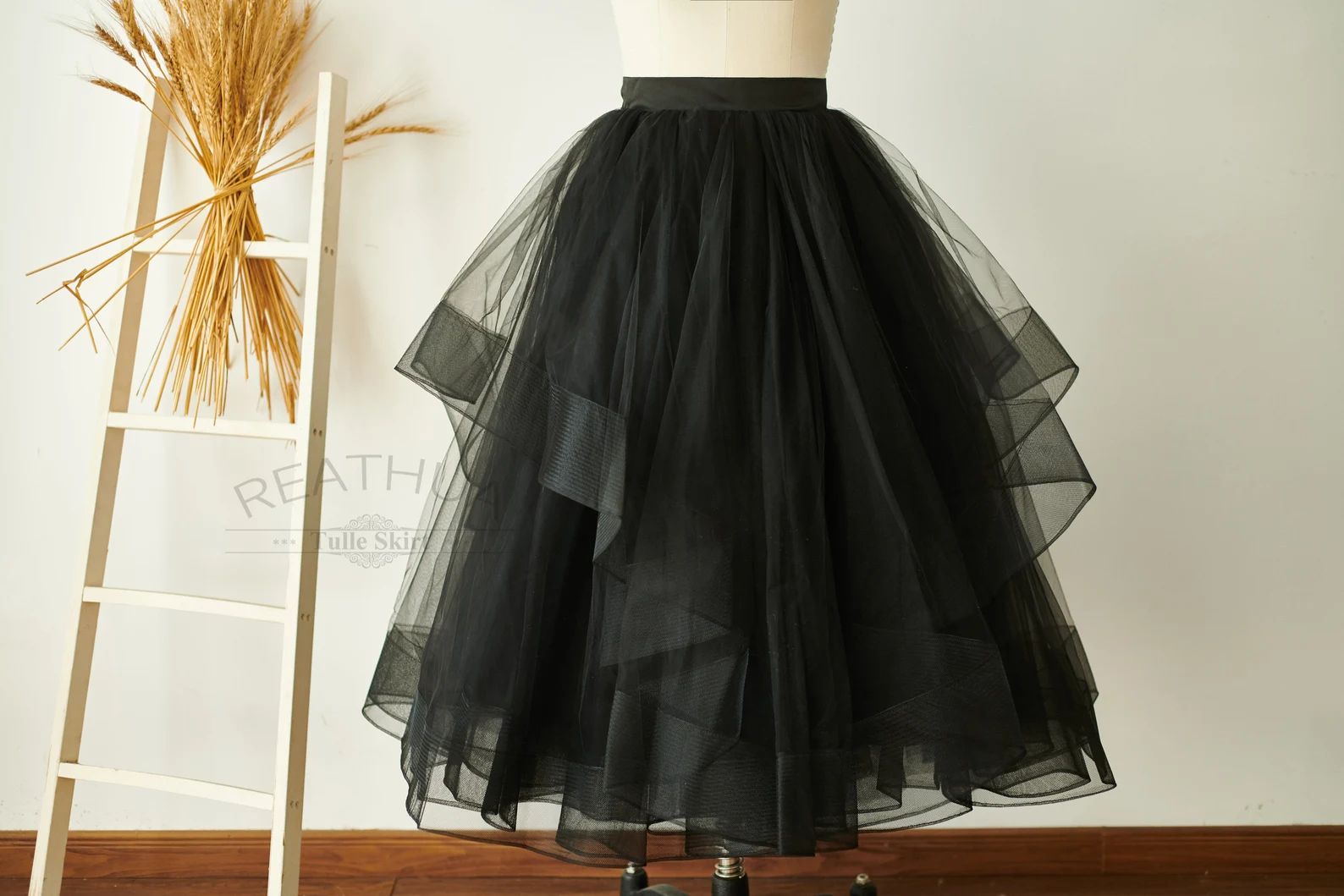 Black Tulle Skirt Women Tulle Midi Length Horsehair Skirt | Etsy | Etsy (US)