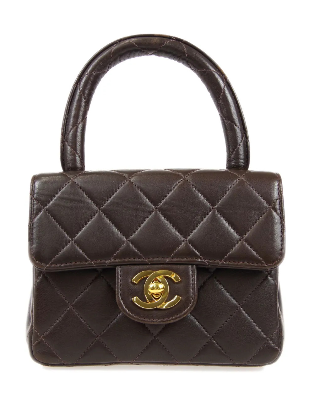 CHANEL Pre-Owned 1990-2000s Mini Classic Flap Handbag | Brown | FARFETCH | Farfetch Global