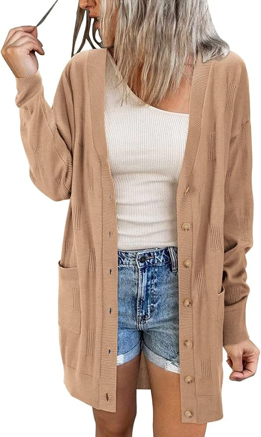 Arach&Cloz Women's Lightweight Cardigan Sweater Fashion Long Sleeve Summer Casual Outfits with Po... | Amazon (US)