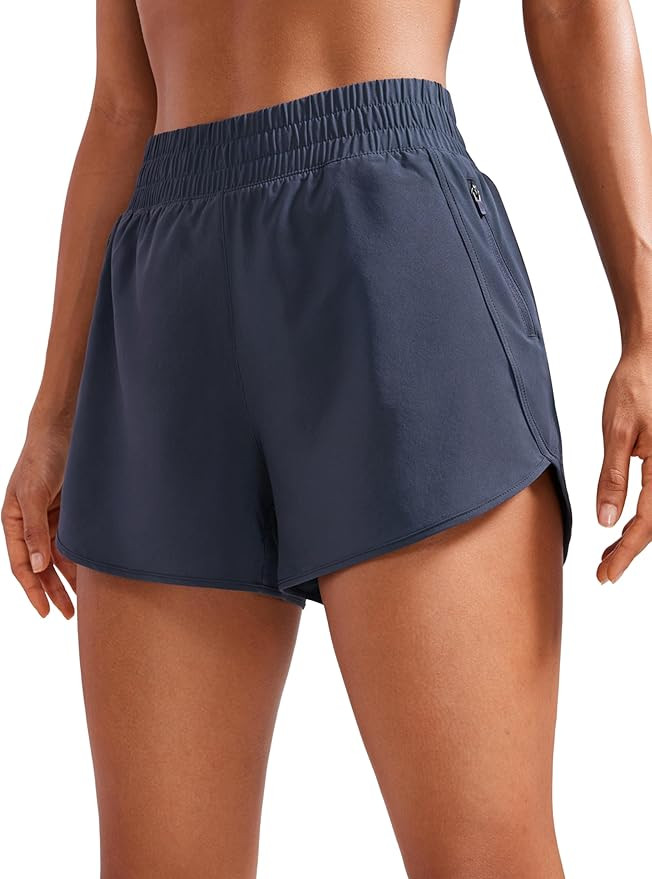 CRZ YOGA Womens High Waisted Running Shorts Mesh Liner 3'' Dolphin Quick Dry for Athletic Gym Tra... | Amazon (US)